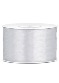 partydeco Ruban cadeau satin argenté 25m largeur 38mm