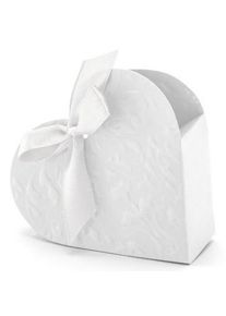 partydeco 10 scatolette regalo a cuore bianco