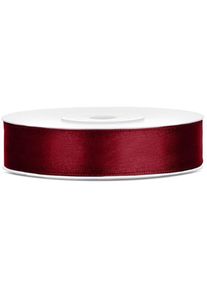 partydeco Nastro regalo in raso rosso vino 25m