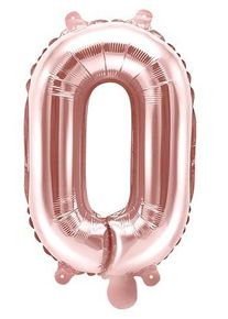 partydeco Foil balloon O rose gold 35cm