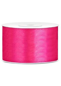 partydeco Ruban cadeau en satin rose foncé de 25 m