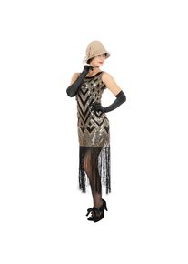 maskworld Golden 20s evening dress