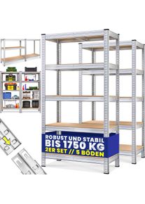 Monzana® 2x Étagère charge lourde 180x90x40cm 875kg max.