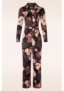 Hearts & Roses Andrea Blumen Jumpsuit in Schwarz