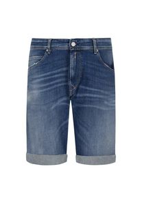 Plus size : Replay, Denim Bermuda shorts in used look, tapered fit in a Blue