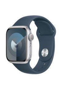 Smartwatch Apple Watch 9 GPS + Cellular, 41mm Silver Aluminium Case, Storm Blue Sport Band - M/L