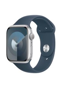 Smartwatch Apple Watch 9 GPS, 45mm Silver Aluminium Case, Storm Blue Sport Band - M/L