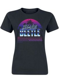 Blue Beetle Palm Sunset Girl-Shirt schwarz