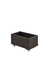 Plus rollbarer Pflanzkasten Fichte-Kiefer schwarz 88 x 48 x 47 cm K2025
