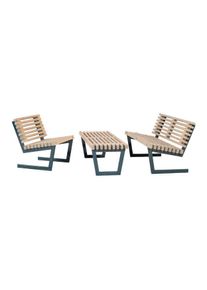 Plus Siesta Loungeset 1 mit Sessel - BankSofa - Tisch 138 cm