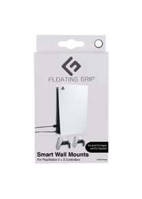 FLOATING GRIP Playstation 5 Wall Mounts by FLOATING GRIP - White Bundle