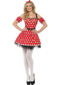 Smiffys Sukienka mini Carmen w czerwone kropki