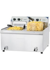 Friggitrice elettrica con valvola di scarico ad alta efficienza 2 x 10L CFEV102TC Casselin