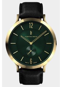 Men's Wrist Watch - Gold Green - Surgical steel case, Sapphire-hardened mineral glass, Leather Strap - 42.5mm Case, Quartz Movement - Lilienthal