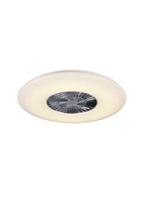 Ventilateur Reality Visby LED Chrome, 1 lumière, Télécommandes