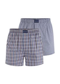 Tom Tailor Herren Boxer-Shorts im Zweierpack, blau, Logo Print, Gr. S/4, baumwolle