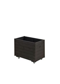 Plus rollbarer Pflanzkasten Fichte-Kiefer schwarz 88 x 48 x 66 cm K2025