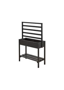 Plus hoher Pflanzkasten mit Rankspalier Fichte-Kiefer schwarz 88 x 37 x 137 cm K2025