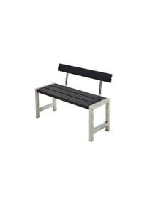 Plus Cafébank mit Rückenlehne Kiefer-Fichte schwarz 127 cm