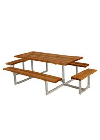 Plus Basic Picknicktisch mit 2 Ergänzungen teakfarben 260 x 160 x 73 cm