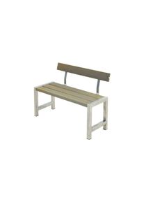 Plus Cafébank mit Rückenlehne Kiefer-Fichte graubraun 127 cm