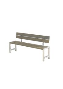 Plus Plankenbank mit Rückenlehne 176 cm graubraun