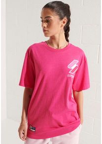 Superdry Print-Shirt, Code T-Shirt Mit Logoapplikation pink, Größe L, Ein bequemes und zuverlässiges Outfit für den Tag. Das Superdry Code...