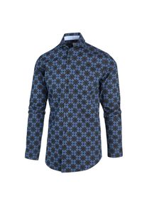 Blue Industry Navy bruin bloemenprint overhemd