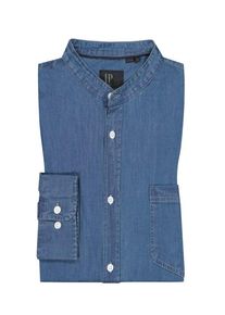 Nadměrná velikost: JP1880, Košile se stojáčkem, ve vzhledu denimu Světle Modrá