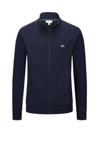 Plus size : Lacoste, Sweater jacket with embroidered logo in a Navy Blue