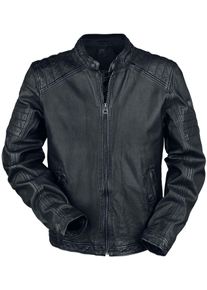Gipsy Cave Slim Fit W18 Lanov Leder-Jacke schwarz
