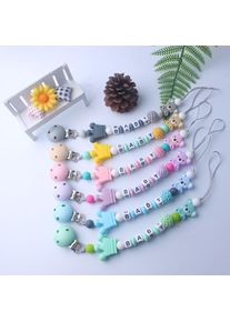Baby Care Baby Teething Cute Bear Non-toxic Nipple Feeding Pacifiers Chain Pacifier Clip Soother Beaded