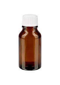 Apothekersfles bruin 30 ml schroefsluiting wit globuli, Standaard