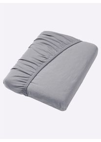 Biberna unisex Laken in grijs ,maat 1 st. 100x200 cm - Hoeslaken, Witt, 100% Katoen