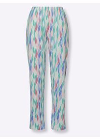 Dames Pyjama met 3/4-mouwen, bedrukt in mint geprint ,maat 36/38, WITT, 50% Katoen, 50% Polyester