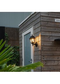 Qazqa Klassieke buitenwandlamp zwart met bewegingsmelder - Capital