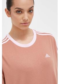 adidas tricou din bumbac culoarea maro