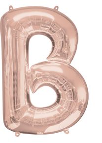 Amscan Bogstav folie ballon B rosa guld 86cm