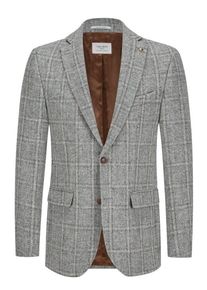 plussize: Nadměrná velikost: Carl Gross, Marynarka z Harris Tweed w kratkę Jasnoszary