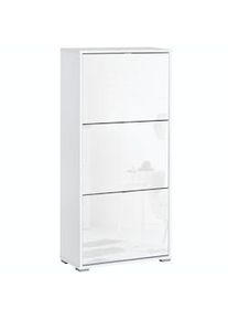 HOMCOM Armário de Sapatos Moderno Sapateira para Corredor Entrada com 6 Prateleiras de Armazenamento Espaço de Exibição 60x26x124cm Branco