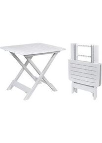 Mesa de resina dobrável branca 79x72x70 cm.