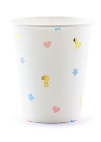 partydeco 6 Baby Boy eller Girl pappersmuggar 200ml
