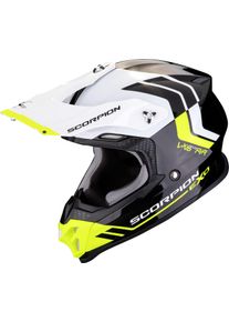 Scorpion VX-16 Evo Air Fusion, motocross helmet , color: Black/White/Neon-Yellow , size: XL