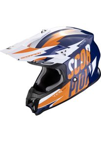 Scorpion VX-16 Evo Air Slanter, motocross helmet , color: Dark Blue/Orange , size: XL
