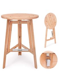 Casaria® Tavolo bistro pieghevole in legno masello Ø78cm