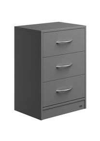 Casaria® Comodino con cassetti Eloise antracite 54x39x28cm con LED