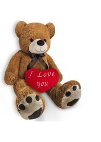 Monzana® Orsacchiotto peluche XL marrone chiaro 100cm con cuore 26cm