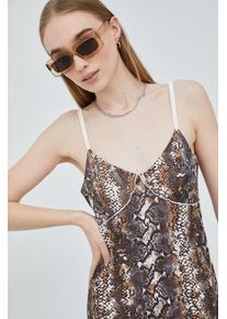 adidas Originals rochie HT5986 culoarea maro, mini, drept HT5986-WONWHI