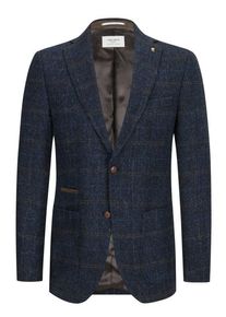 plussize: Nadměrná velikost: Carl Gross, Marynarka Terry z Harris Tweed z łatami na łokciach Granatowy