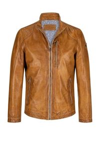 Plus size : Milestone, Leather jacket in lamb nappa in a Cognac